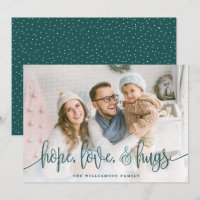 Elegantes Script Full Foto Hope Liebe Hugs Green