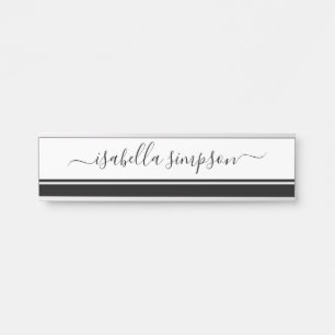 Elegantes Script Girly Black Beruflich Türschild