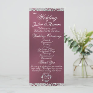 Elegantes Script & Glitzer - Lavender Wedding Programm