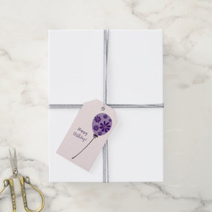 Elegantes Script Glücklich zum Geburtstag! Violet Geschenkanhänger