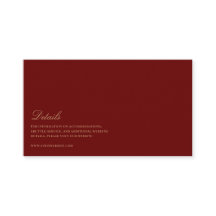 Elegantes Script, Gold & Deep Red Wedding Details
