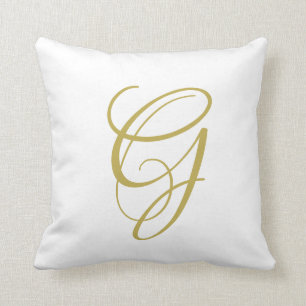 Elegantes Script-Gold Monogram-Throw-Kissen Kissen