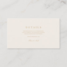 Elegantes Script, Gold und Elfenbeinheirat Details