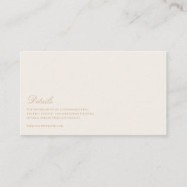 Elegantes Script, Gold und Elfenbeinheirat Details Begleitkarte