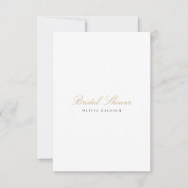 Elegantes Script Gold White Bridal Dusche Einladun Einladung