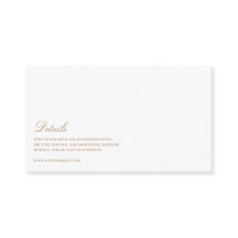 Elegantes Script, Gold & White Wedding Details