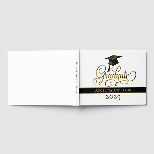 Elegantes Script Graduate Gästebuch (Voll)