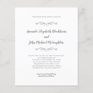 Elegantes Script Graue Budget Einladung zur Hochze