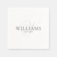 Elegantes Script Gray Monogram Family formales Abe