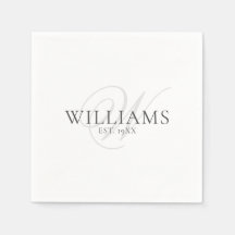 Elegantes Script Gray Monogram Family formales Abe