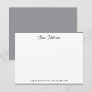 Elegantes Script Gray Stationery Border Mitteilungskarte