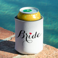 Elegantes Script Heart Bride Can Cooler Cover Cooz