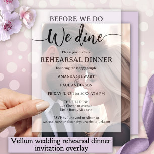 Elegantes Script Hochzeit Probe Dinner