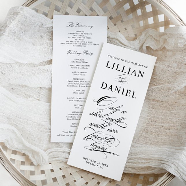 Elegantes Script-Hochzeitsprogramm (Von Creator hochgeladen)