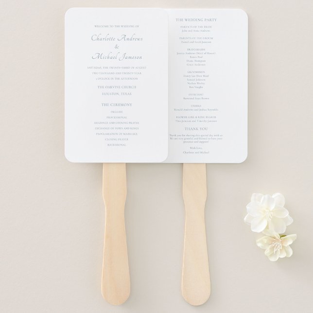 Elegantes Script-Hochzeitsprogramm Fächer (Von Creator hochgeladen)