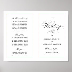 Elegantes Script-Hochzeitsprogramm im Freien Downl Poster