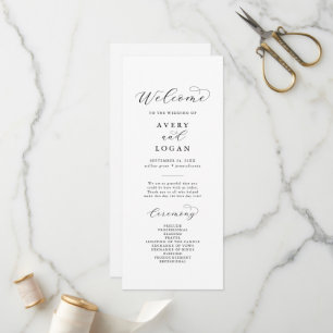 Elegantes Script-Hochzeitsprogramm Programm