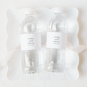 Elegantes Script Hochzeitswasserflasche