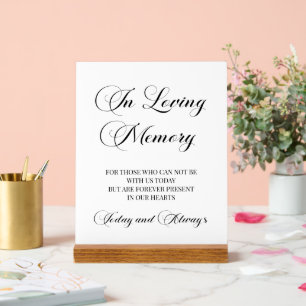Elegantes Script 'In Love Memory' Memorial-Zeichen Acrylschild