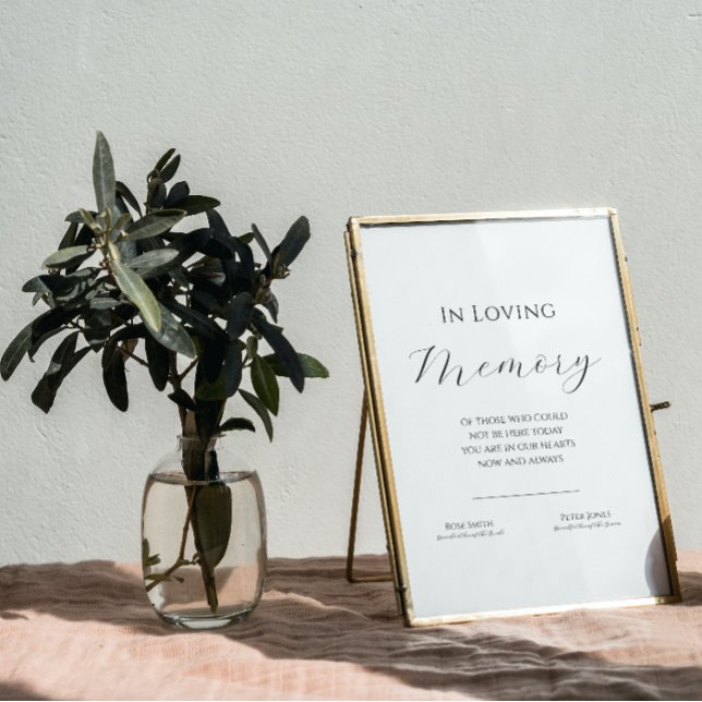 Elegantes Script in Love Memory Wedding Sign Poster (Von Creator hochgeladen)