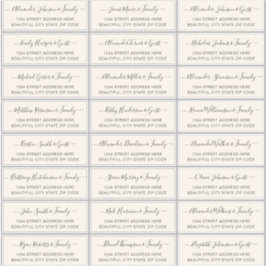 Elegantes Script Ivory Cream Wedding Guest Address Aufkleber
