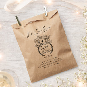 Elegantes Script LASSE LIEBE GROW Gastgeschenk Hoc Geschenktütchen