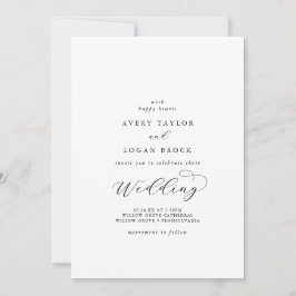 Elegantes Script Lässig Couple Hosting Hochzeit Einladung