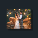 Elegantes Script-Liebe Wedding Bride Groom Foto Leinwanddruck<br><div class="desc">Liebe Elegante Script Hochzeitsbride und Groom Foto Canvas Print</div>