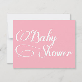 Elegantes Script Light Pink Baby Dusche Einladung