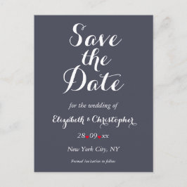 Elegantes Script Lila Wedding Save the Date Postkarte