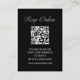 Elegantes Script Minimal formale Black Wedding RSV Begleitkarte