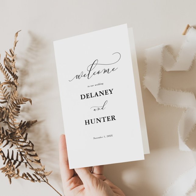 Elegantes Script Minimalistisch Paper-Programmheft Flyer (An elegant design for your wedding.)