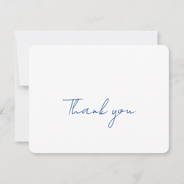 Elegantes Script Minimalistisch Wedding Dankeskarte (Vorderseite)