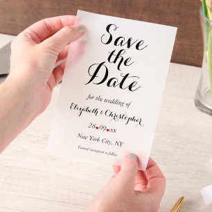 Elegantes Script Minimalistisch Wedding Save the D