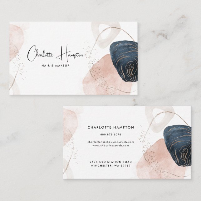 Elegantes Script modern Visitenkarte (Vorne/Hinten)