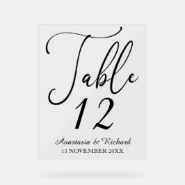 Elegantes Script Moderner Minimalistischer Hochzei Acrylschild