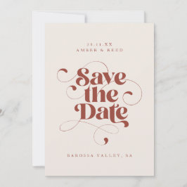 Elegantes Script Modernes Foto Terracotta auf dem Save The Date