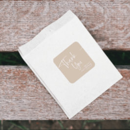 Elegantes Script Modernes Minimalistisch Danke Squ Quadratischer Aufkleber