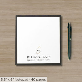 Elegantes Script Monogram Notizblock