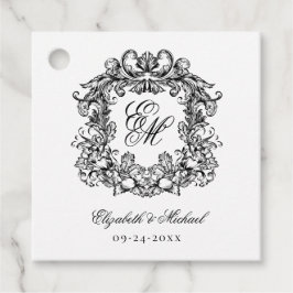 Elegantes Script Monogram Wappen Hochzeit Geschenkanhänger