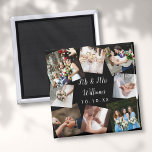 Elegantes Script Mr. Wedding Foto Collage Magnet<br><div class="desc">Personalisieren Sie Ihre Lieblings-Hochzeit Fotos,  Namen und besondere Datum,  um eine einzigartige Foto Collage,  Erinnerung und Geschenk zu schaffen. Ein schöner Schatz! Entwickelt von Thisisnotme©</div>