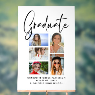 Elegantes Script Multi Foto Abschluss Graduate Acrylschild