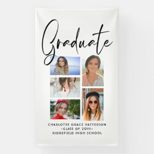 Elegantes Script Multi Foto Abschluss Graduate Banner