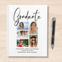 Elegantes Script Multi Foto Abschluss Graduate