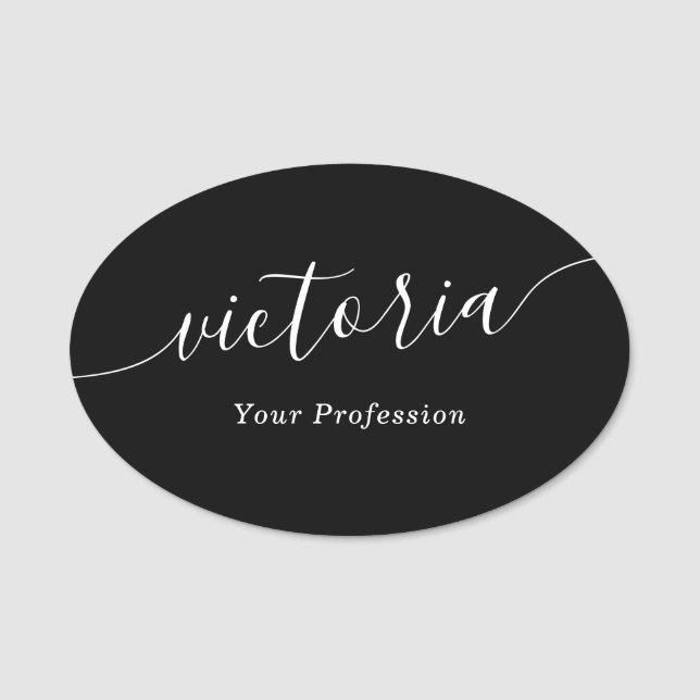 Elegantes Script Namensschild Logo schwarz oder in (Vorderseite)