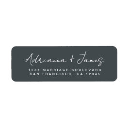 Elegantes Script Off-Black Wedding-Rücksendeadress