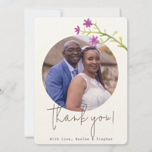 Elegantes Script Personalisiert Foto Dankeschön Ka Save The Date