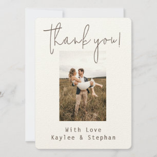Elegantes Script Personalisiert Foto Dankeschön Ka Save The Date