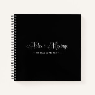 Elegantes Script Personalisiert Notes & Musings Bl Notizbuch