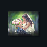 Elegantes Script Personalisiert Wedding Leinwanddruck<br><div class="desc">Fügen Sie Ihre Hochzeit Foto zu dieser Leinwand und personalisieren Sie mit Ihren Namen und Hochzeitsdatum.</div>